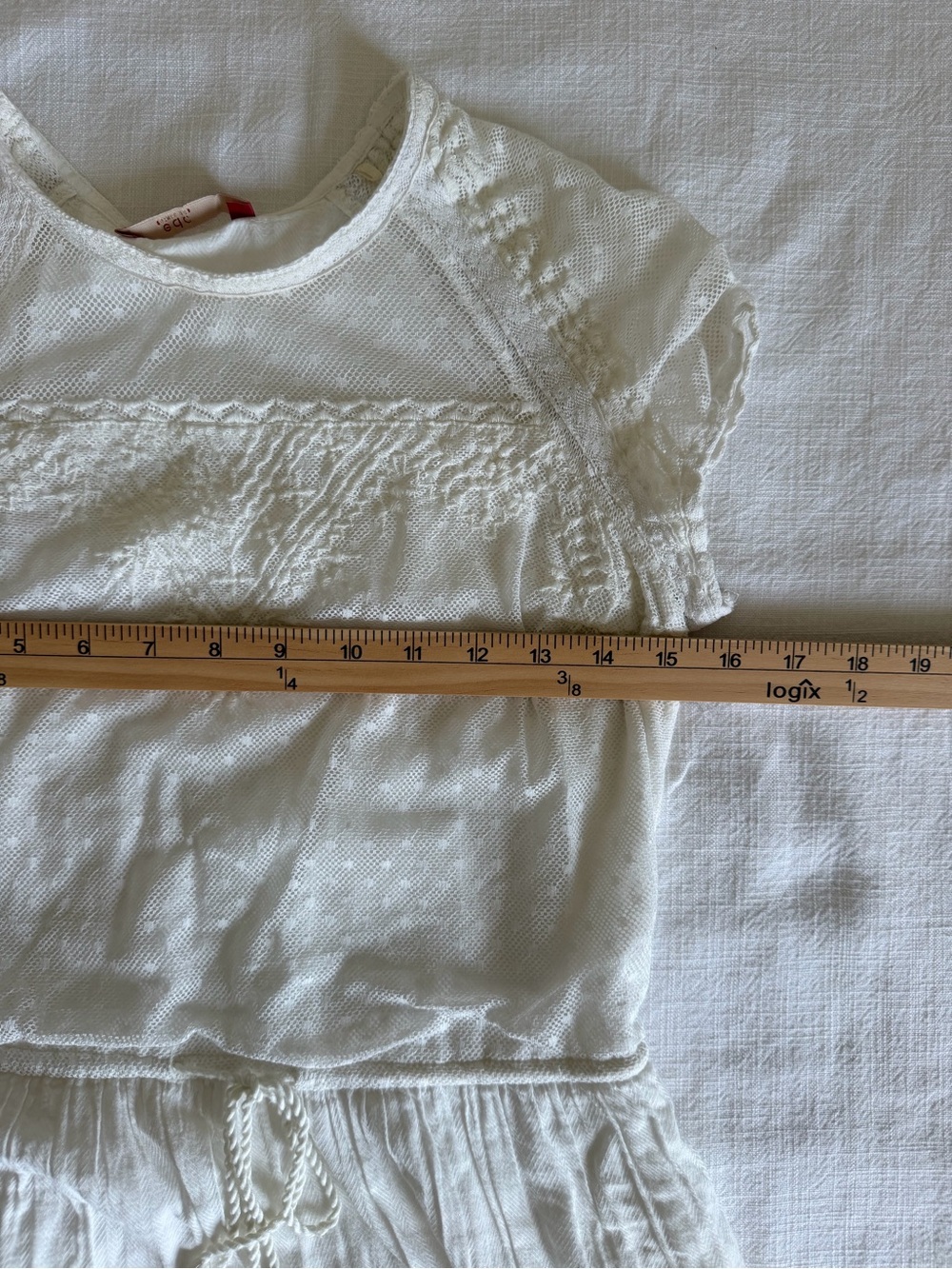 EDC ( by Esprit Group) White Lace-Trim Cotton Blend Mini Dress - Picture 8 of 9